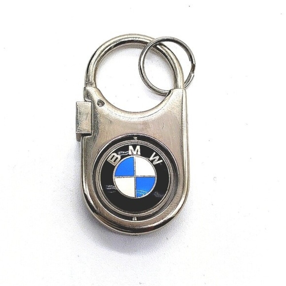 Authentic BMW Keychain Key Fob in Stainless Steel with spinning logo-OEM